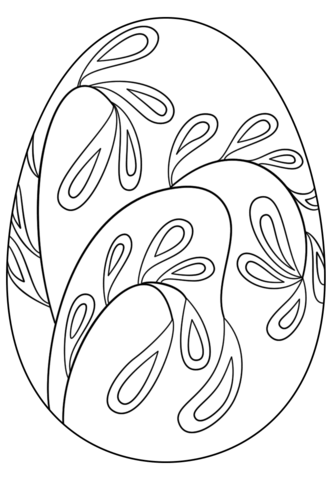 Easter Egg With Floral Pattern Coloring Page